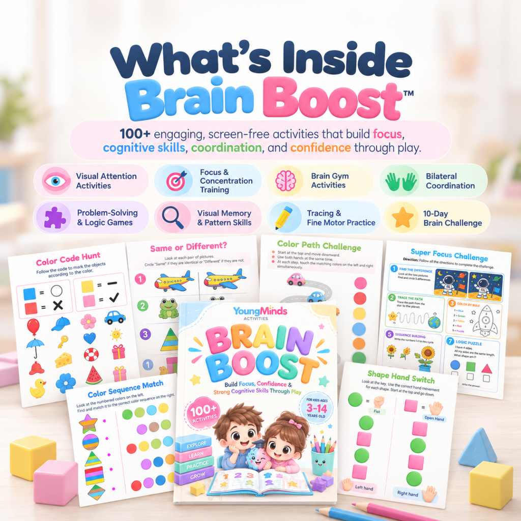 YoungMindsActivity : BrainBoost™ — 100+ Activities to Build Focus, Attention and Problem-Solving