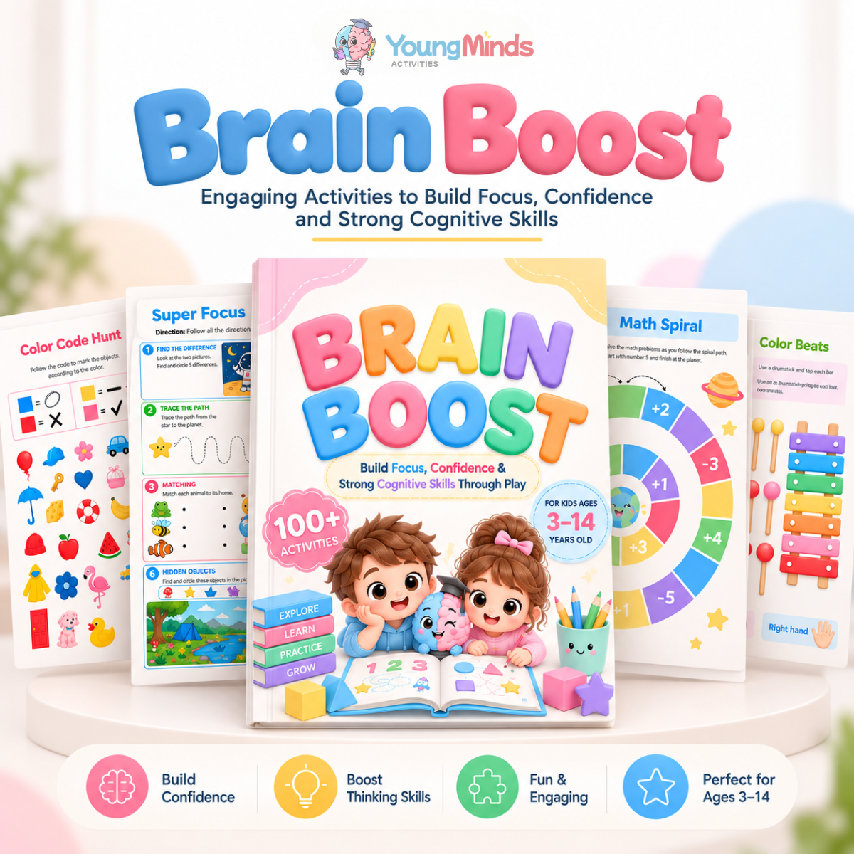 YoungMindsActivity : BrainBoost™ — 100+ Activities to Build Focus, Attention and Problem-Solving